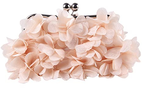 SUKUTU Bolso de Mano de Noche para Mujer Bolso de Noche con Flores Bolso de Hombro con Cadena para Fiesta de Boda para Mujer, Monedero