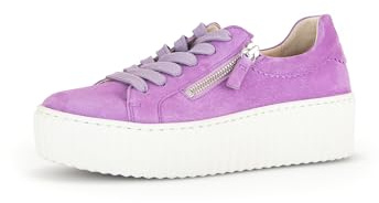 Gabor Damen Low-Top Sneaker, Frauen Halbschuhe,Wechselfußbett,Best Fitting,straßenschuhe,Strassenschuhe,lila Light (Creme),39 EU / 6 UK