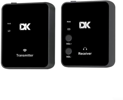 SPORTARC Wireless Earlobe Transmitter Receiver, 2.4G Wireless in-Ear Monitor System Ear-Return Rechargeable Transmitter Receiver Set for Studio