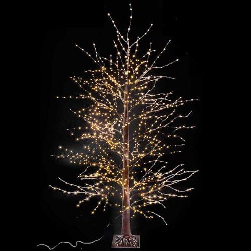 Gruppo Maruccia - Albero Natalizio Luminoso Marrone con 1300 Luci Led Bianco Caldo - Albero di Natale Artificiale per Interni ed Esterni Altezza 1,8 Metri 208 Rami Luminosi