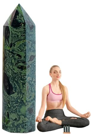 Zegaqae Malachite Crystal Stone | Natural Crystals Column Malachite Stone - Energy Balancing Gem Arts & Crafts, Desk Accessories Home Decorations for Meditation