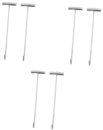 PRETYZOOM 6 pcs Heavy Duty Manhole Cover Hook Tool with Ergonomic T Handle for Lifting Storm Drain and Door Covers Compact Portable Manhole Lid Lifter Grab Hook for Heavy Lifting Tasks