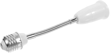 NULYLU Extensor de Portalámparas E27 para Bombillas, Adaptador de Base Blanco de Pc, Fácil de Instalar, Adecuado para Talleres y Sótanos