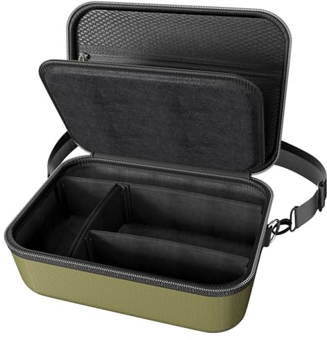 ProCase hårt-skal-kameraväska för DSLR/SLR/spegelfria kameror, mjukt vadderat digitalt kamerafodral reseväska med axelrem och avdelare för Nikon/Sony/Canon EOS R100 R50 och tillbehör, gRÖN, 7.09 x