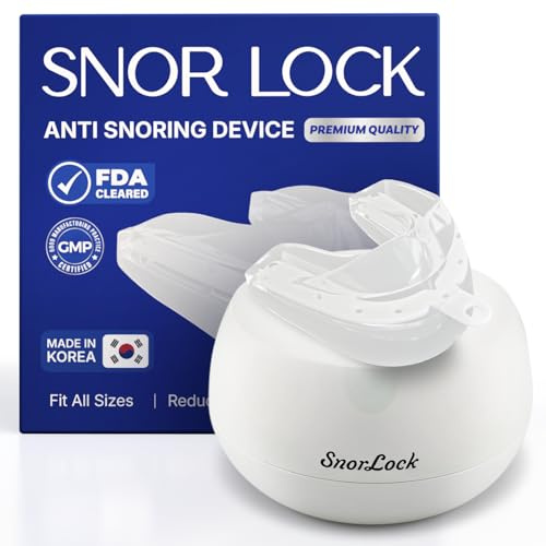 Snor Lock Anti Snoring Devices and Mouthpiece: FDA-Cleared Snoring Mouth Guard with Modable- Fit for All Mouth Size- Anti Snoring Mouth Guard- Anit Snore Mouthpiece - Made in Korea, 1Pack