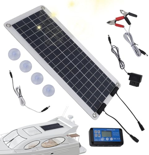 Chargeur D'entretien Solaire 100 W – Chargeur De Batterie D'entretien En Silicium Polycristallin Étanche, 12 V-24 V Double Sortie, Mainteneur D'alimentation De Panneau Solaire Pour Voiture, Marine, Mo