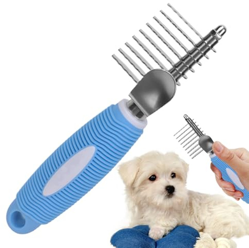 Cepillo Para El Subpelo De Los Perros - Accesorios de Aseo para Mascotas de Metal,Herramienta Quitanudos Gatos Peine Cepillo,Para Casa, Interior, Viaje, Apartamento, Exterior, Limpieza, Cachorro y Gat