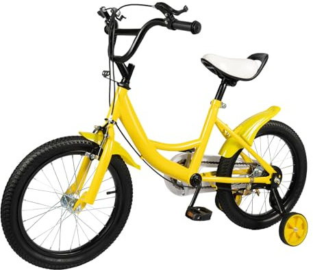 Suvnlsy Bicicletta per bambini da 16 pollici per ragazze e ragazzi, Bicicletta leggera per bambini con ruote stabilizzatrici, Altezza regolabile, Bicicletta per il tempo libero e la città per bambini