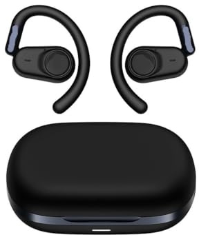 PGVRHCWE Auriculares Bluetooth con Oreja Abierta Auriculares con Gancho for la Oreja Audio de Alta resolución IP55 Resistente al Agua 40 Horas de reproducción Códec LDAC(Black)