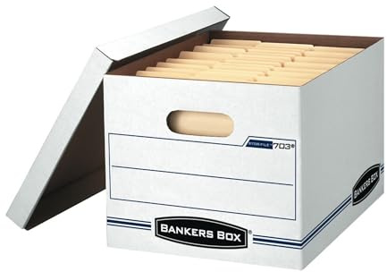 Bankers Box 6-Pack Basic Duty File Storage Boxes with Lids, Letter/Legal, STOR/FILE, (57036-04)