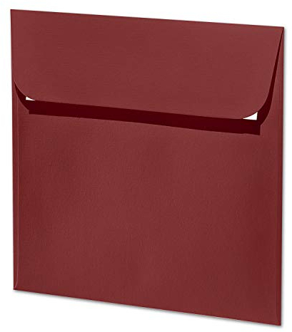 ARTOZ 50x quadratische Briefumschläge weinrot (Rot) 100 g/m² - 16 x 16 cm - Kuvert ohne Fenster - Umschläge mit Haftklebung