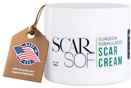 ScarSof Scar Cream - Advanced Scar Cream Made with 100% Organic Aloe Vera and All Natural Emu Oil - Helps Scar Appearance and Overall Skin Health - 2 oz