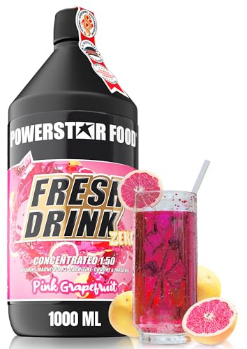 FRISK DRINK - uppfriskande, kalorireducerat ELEKTROLYTKONCENTRAT - hypotonisk förfriskningsdryck för uthållighet och styrketräning - flaska 1000 ml koncentrat - GJORT I TYSKLAND (Rosa Grapefrukt)