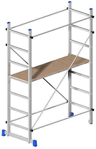 Superminio Gerüst, fahrbar, Aluminium, Höhe 2,18 m der Arbeitsfläche