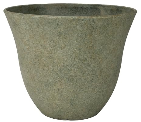 Classic Home and Garden Honeysuckle Resin Planters - Lightweight Indoor & Outdoor Plant Pots - UV-Resistant Plastic Flower Pots - Pot Planters for Flowers & Herbs (15 Fossil)