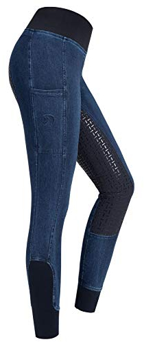 RIDERS CHOICE Damen Jeansreitleggings mit Silikonvollbesatz und Handytasche - RidersDeal Collection für Reiter, Gr. 34