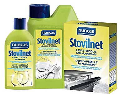 NUNCAS SET LAVASTOVIGLIE : STOVILNET SALE 1,5 KG + STOVILNET POLVERE 1,2KG + STOVILNET BRILLANTANTE 250 ML
