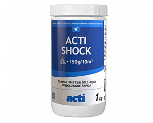 AcquaHOME® DICLORO GRANULARE SHOCK 56% PER PISCINA - ACTI - BARATTOLO DA 1 KG - CLORAZIONE SHOCK APERTURA E MANUTENZIONE PISCINA