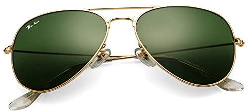 Pro Acme Sonnenbrille Herren Damen Klassische Pilotenbrille Glaslinse Fliegerbrille Unisex Piloten Sonnenbrille (Gold Rahmen / G15 Grün Linse