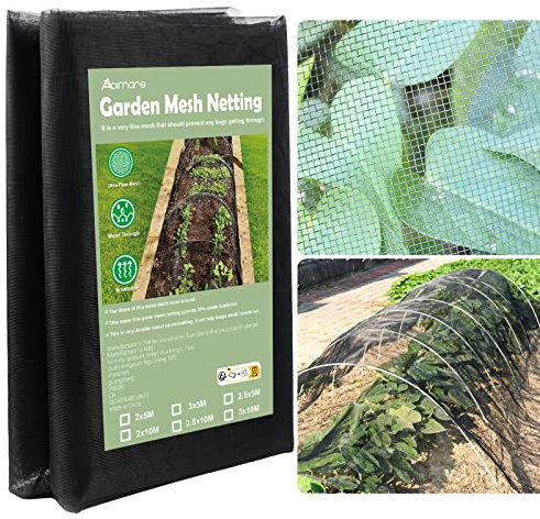 Abimars Thicker Garden Insect Mesh Netting, 2 x 10m Ultra Fine Plant Mesh Cover, Durable Barrier for Insect & Bird Protection – 30% Shade Net for Veg Patch