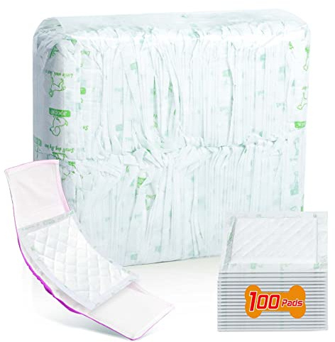 Dog Diaper Liners for Male and Female Dogs, 100ct, Super Absorbent Disposable Dog Diapers Booster Pads fit Most Pet Belly Bands and Wraps (Regular)