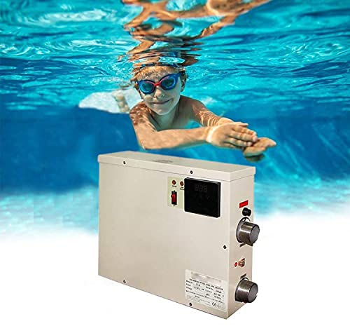 DISHENGZHEN 55000BTU Mini Pompa Riscaldatore Piscina per Piscine Fuori Terra, Termostato Scaldabagno Elettrico Pompa Riscaldatore Vasca Spa, Prolunga Stagione Nuotata