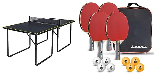 JOOLA Tischtennisplatte Midsize, mittelgroße inklusive Netz, Dark-Grey, 19117, 168 x 84 x 76 cm & Unisex – Erwachsene Tisch Tennis-Set-54825 Tennis-Set, mehrfarbik, One Size