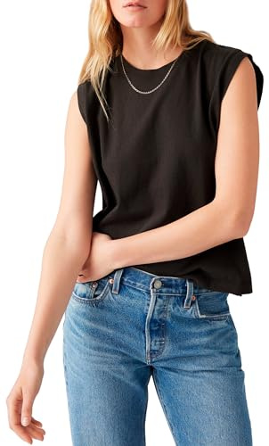 Levi'S Camiseta sin Mangas Cuadrada para Mujer, Caviar Slub, XS
