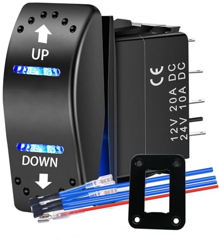Omvänd uppåtgående polaritet dpdt 20a 7pin momentan vippströmbrytare på 12V 24V Switch Wiri jumper vippströmbrytare för styrmotor