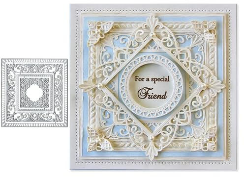 Square Frame Metal Die Cuts Dies Stencil, Square Frame Cutting Dies Cut Stencils DIY Scrapbooking Cards Photo Album Craft Decorative Embossing Paper Dies for Album Card Scrapbooking Making