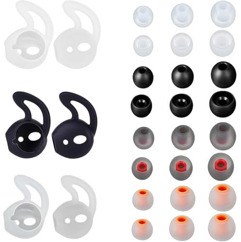 WXNPA 30 Pièces Embout d'Oreille de Remplacement en Silicone, Embouts De Rechange En Silicone Pour éCouteurs, Coussinets De Rechange, Embouts D'éCouteurs Intra-Auriculaires, 3 Tailles (S/M/L)