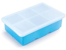 IBILI - Molde Para Hielos Cuadrados Xl (6 Cav.) con tapa, Silicona 100%,