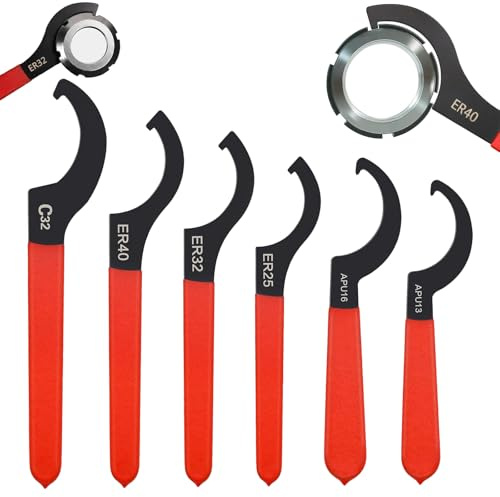 C Llave de Gancho para Llave Inglesa, Juego de 6 Herramienta de llave de gancho, Pinzas de Sujeción para Llave de Gancho C, Herramienta de Reparación de Llaves Roscadas, Para apretar o aflojar tuercas