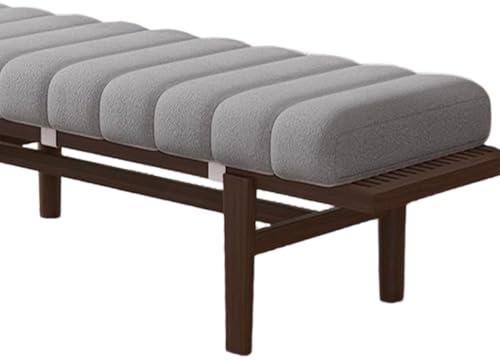 uyeoco Indoor Bench Cushion - 120cm/150cm/80cm/90cm x 40cm/30cm 2/3 seater Rectangle Bench Seat Pad for Bay Windows, Garden Patio, Long Chairs & Porch Furniture with Non-Slip Backing(Grey,30x80CM)