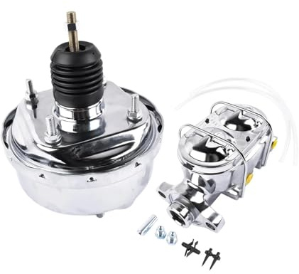 CDwSNF AP02 7 Conjunto de servofreno Cromado for Hot Rod Street Rod con Tapa de fianza