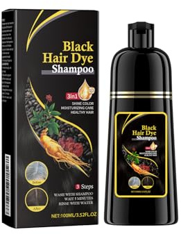 Natural Black Hair Dying Shampoo Contro I Capelli Grigi, Shampoo Per Tinture Per Capelli 3 In 1, Naturale, Dura 30 Giorni