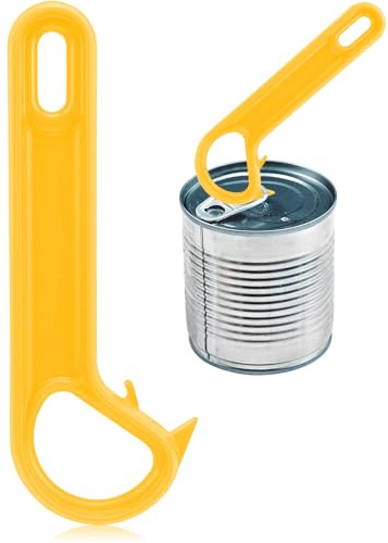 Teouuas Abre Latas de Anilla Fácil de Abrir, Abrelatas Manual (Amarillo)
