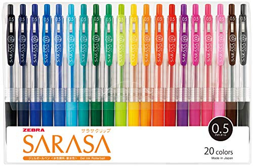 Zebra Gel Ballpoint Pen Sarasa Clip 0.5 Jj15-20ca 20 Color Set by Zebra