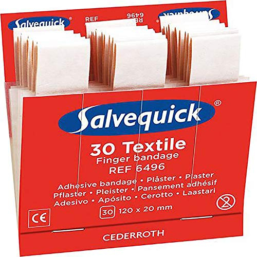 Cederroth Salvequick® 30 Textile Fingerverbände Fingerpflaster Pflasterstrips elastisch,1 Refill