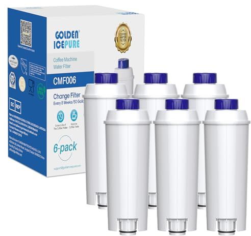 GOLDEN ICEPURE Wasserfilter Kaffeevollautomat Kompatibel mit De'Longhi DLSC002, SER3017 & 5513292811, ECAM, ESAM, ETAM, BCO, EC-Serie,6 stück