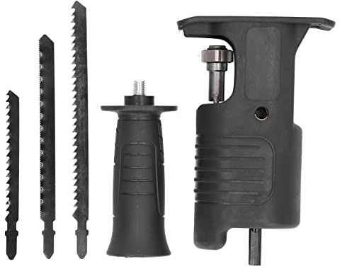 Kit de Accesorios de Sierra Recíproca Adaptador de Sierra Recíproca para Taladro Inalámbrico con Cuchillas para Sierras Caladoras para Corte de Madera Y Metal