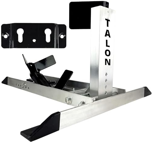 Talon Motorcycle Wheel Chock with a Trailer and Garage Floor Mounting Adapter Kit