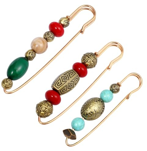 PRETYZOOM 3 Pcs Broches Vintage para Damas, Clips de Cuello de Cárdigan, Imperdibles de Seguridad Decorativos, Broches de Aleación para Ropa, Sombrero, Bufanda, Colores Surtidos