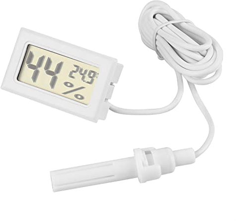 Mini Hygrometer Thermometer, LCD Digital Temperatur Und Feuchtigkeitsanzeige, Thermometer-Hygrometer Mit Externer Sonde Für Reptilien-Inkubatoren