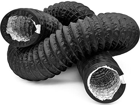 H&C VENT Flexibler Abluftschlauch Lüftungsschlauch - mit Aluminium - Isolierung PVC - Rohr- Flexschlauch - Belüftungsausgang Flexrohr für Klimaanlagen, Wäschetrockner (Schwarz, Ø 100mm / Länge 1M)