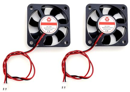 JZK 2stk 50x50x10 mm 2-polig DC 24V Mini-Lüfter con cable pequeño y silencioso 50mm 5cm 24V motor sin escobillas PC-Gehäuse 3D-Drucker Lüfter