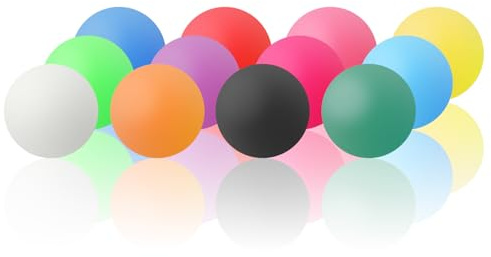 GroveEss 12 PCS Colored Table Tennis Balls,Games Training Ping Pong Balls,Cat Toys and Party Decoration Suitable Beginner Adult Not for Professional Athletes(Color Random)