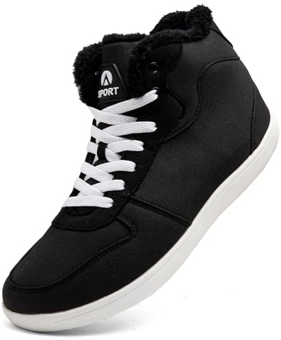 Dhinash Botas para Hombre Botas de Nieve Invierno Botines de Nieve Impermeables Forradas Calientes Exterior Zapatos de Invierno Negro Blanco Talla 41