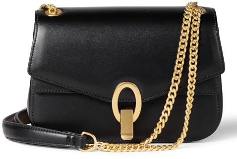 Amazon Essentials Sac à bandoulière pour femme, cuir synthétique, noir, taille unique