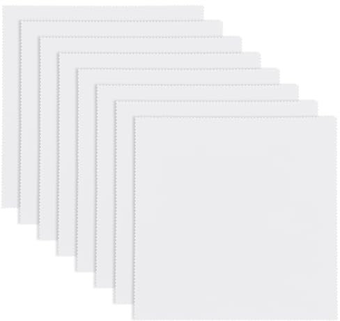 Aeaocvo 8 Stück 25 x 25 cm Brillenputztuch Microfaser, Groß Brillenputztücher Weiß, Premium Mikrofasertuch Optikerqualität, Brillentücher für Bildschirme, Tabletten, Gläser, Kamera